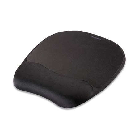 Fellowes Fellowes, Mouse Pad W/wrist Rest, Nonskid Back, 7 15/16 X 9 1/4, Black 9176501